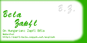 bela zapfl business card