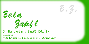 bela zapfl business card